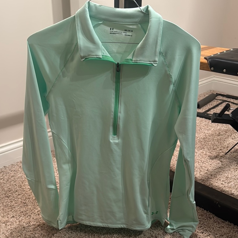 Under Armour Women's Light Green Quarter-Zip Sweatshirt